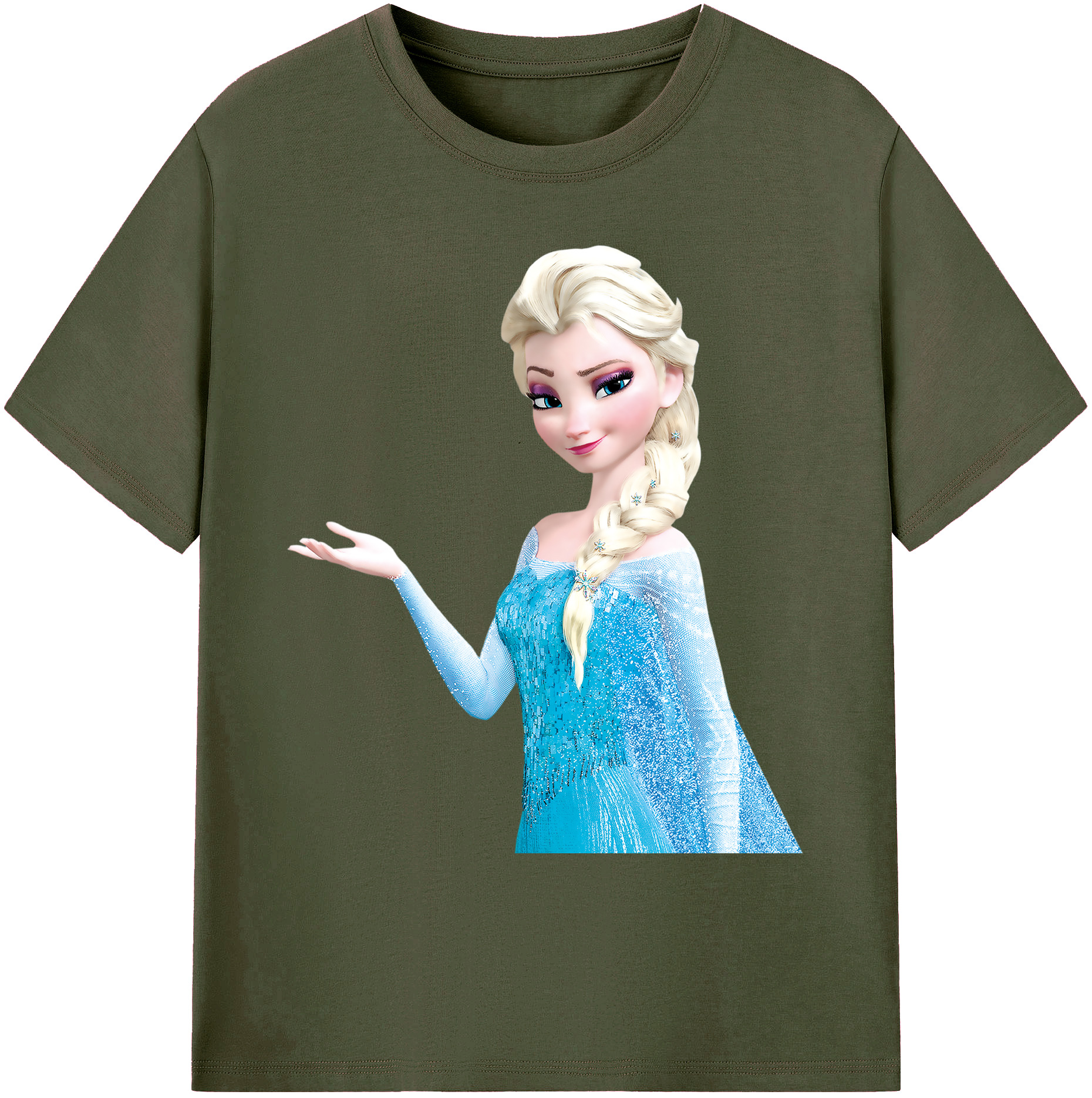 （画像用） アナと雪の女王 アンナ エルサ Frozen Anna Elsa 綿100％ メンズ半袖Tシャツ｜肌触りやわらか＆通気性